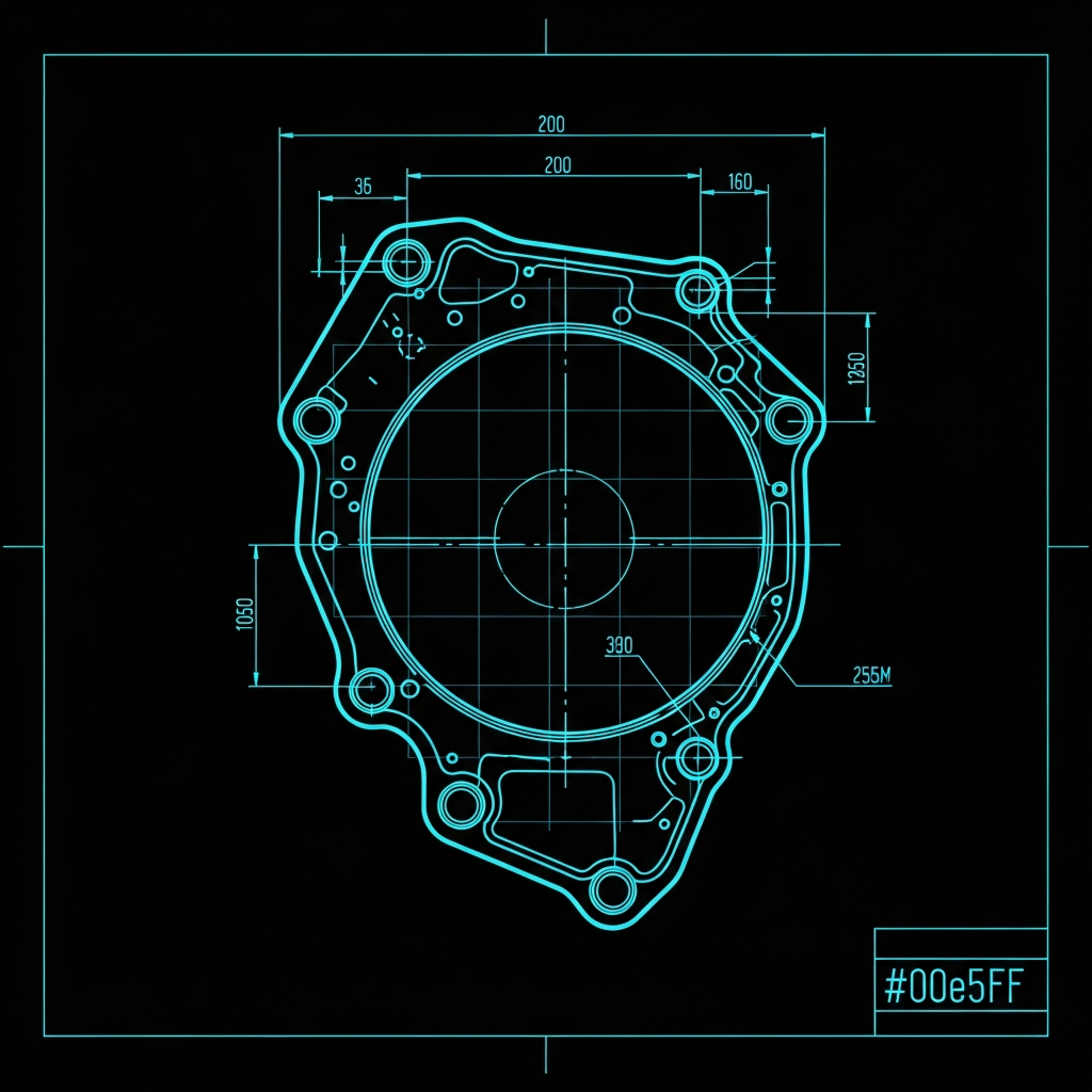 T25 Turbo Flange Template — Inlet