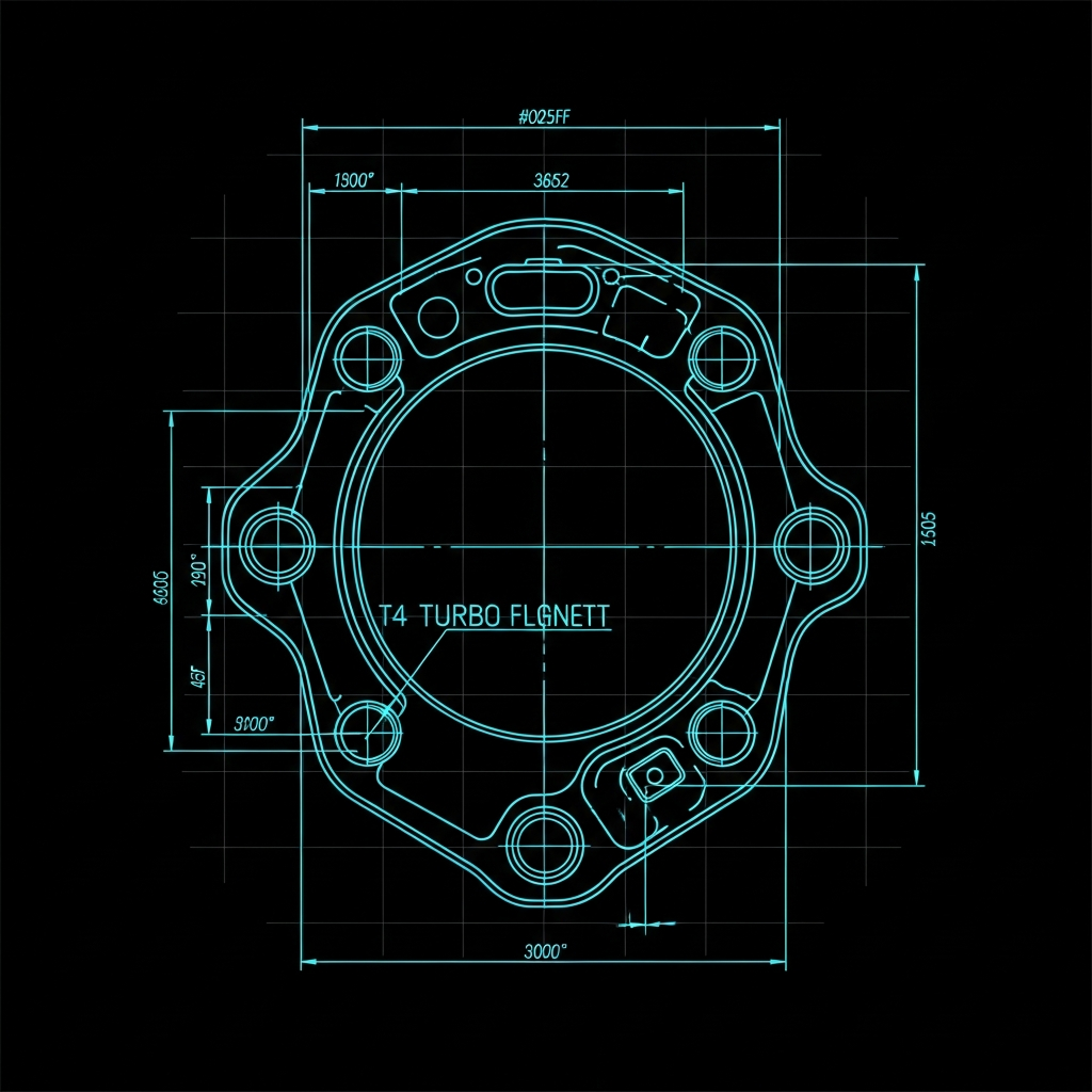 T4 Turbo Flange Template — Inlet