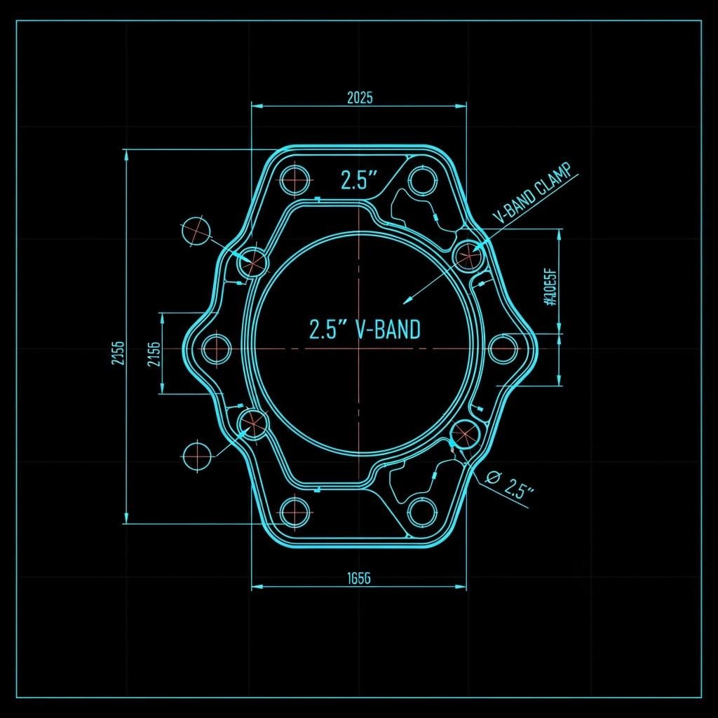 V-Band Flange Template — 2.5" V-Band Clamp
