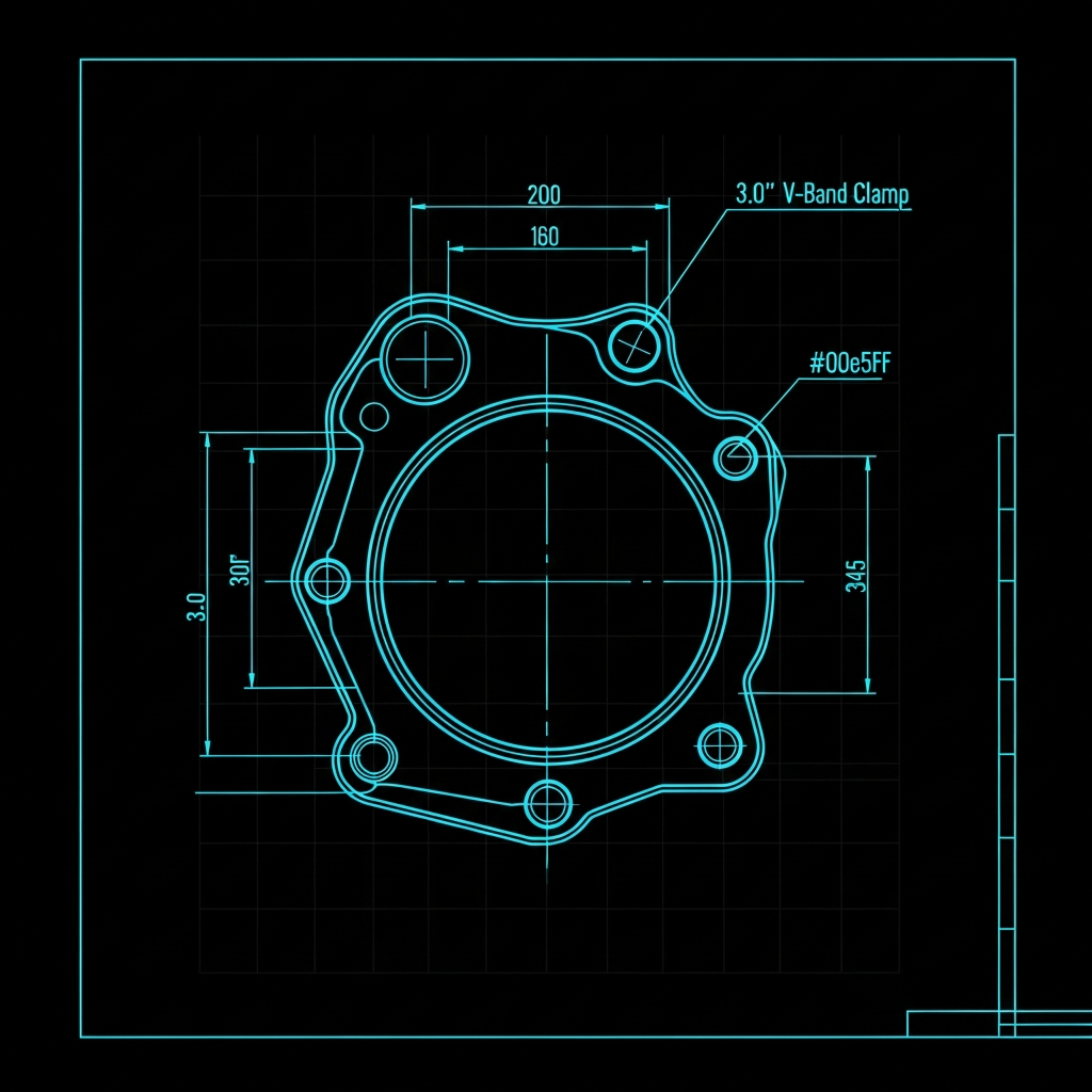 V-Band Flange Template — 3.0" V-Band Clamp